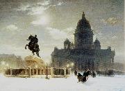 Vasily Surikov Bronze horseman oil painting
